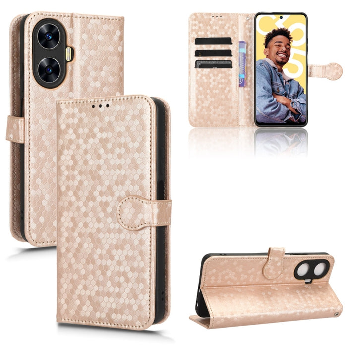 Estuche para teléfono de cuero con textura de punto de panal, For OPPO Find N2 Flip, For OPPO Find N2, For Realme C55 4G, For Realme V30 / V30T 5G, For TCL 403, For vivo V27e / S16e, For Nokia G22 4G, For Samsung Galaxy A24 4G                          ...