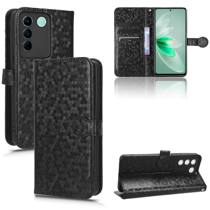 Estuche para teléfono de cuero con textura de punto de panal, For OPPO Find N2 Flip, For OPPO Find N2, For Realme C55 4G, For Realme V30 / V30T 5G, For TCL 403, For vivo V27e / S16e, For Nokia G22 4G, For Samsung Galaxy A24 4G                          ...