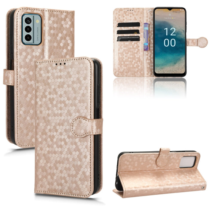 Estuche para teléfono de cuero con textura de punto de panal, For OPPO Find N2 Flip, For OPPO Find N2, For Realme C55 4G, For Realme V30 / V30T 5G, For TCL 403, For vivo V27e / S16e, For Nokia G22 4G, For Samsung Galaxy A24 4G                          ...