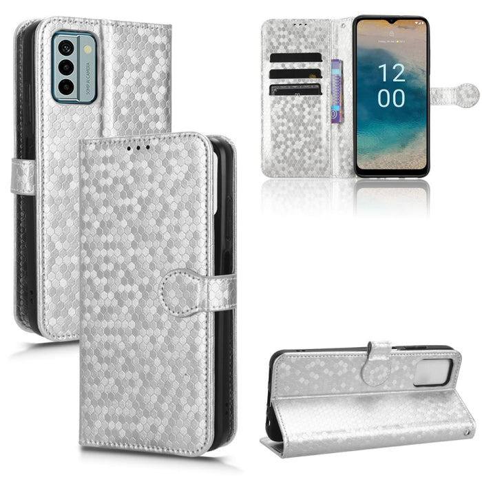 Estuche para teléfono de cuero con textura de punto de panal, For OPPO Find N2 Flip, For OPPO Find N2, For Realme C55 4G, For Realme V30 / V30T 5G, For TCL 403, For vivo V27e / S16e, For Nokia G22 4G, For Samsung Galaxy A24 4G                          ...