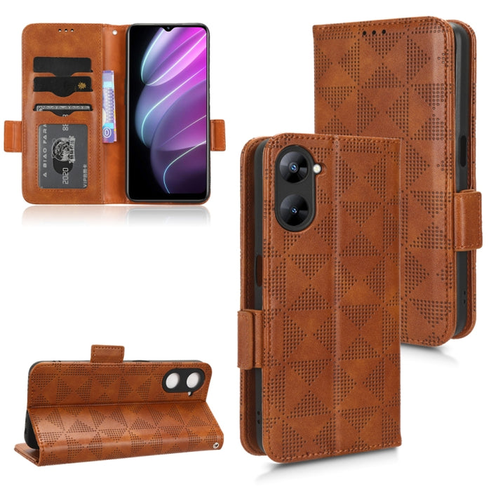 Estuche para teléfono de cuero con triángulo simétrico, For Realme V30 / V30T 5G, For Nokia G22 4G, For Xiaomi Redmi Note 12 4G Global