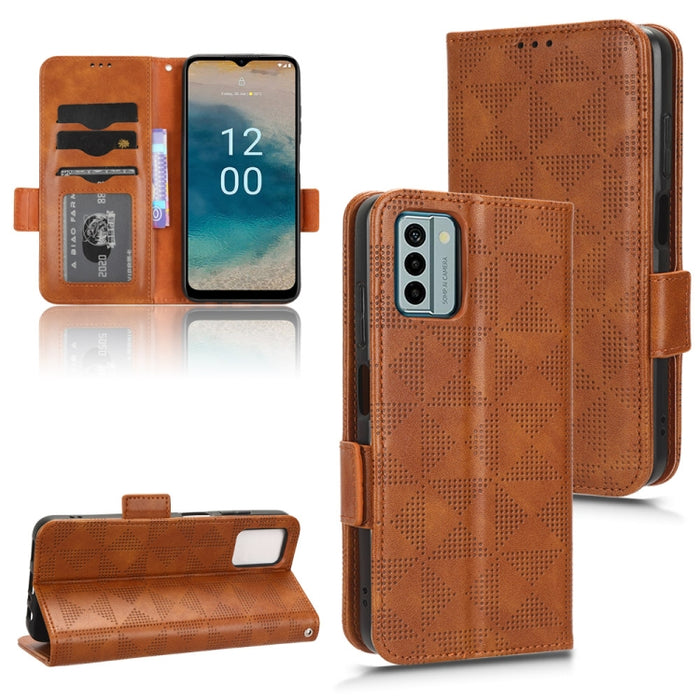 Estuche para teléfono de cuero con triángulo simétrico, For Realme V30 / V30T 5G, For Nokia G22 4G, For Xiaomi Redmi Note 12 4G Global
