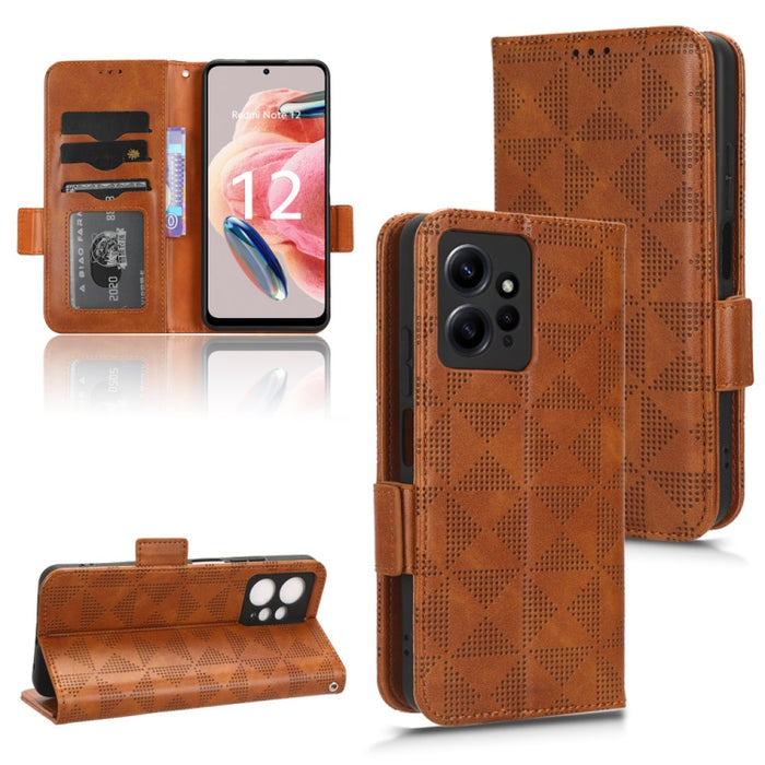 Estuche para teléfono de cuero con triángulo simétrico, For Realme V30 / V30T 5G, For Nokia G22 4G, For Xiaomi Redmi Note 12 4G Global