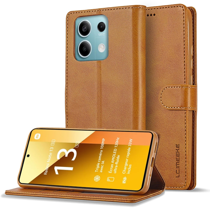 LC.IMEEKE Estuche para teléfono de cuero con textura de becerro, For Xiaomi Redmi A3, For Xiaomi Redmi Note 13 Pro 4G, For Xiaomi Redmi Note 13 4G, For Xiaomi Redmi 13C 4G/5G/Poco C65, For Xiaomi Poco X6 Pro, For Xiaomi Redmi Note 13 5G                ...