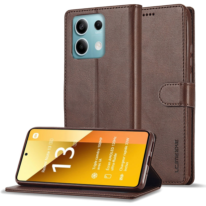LC.IMEEKE Estuche para teléfono de cuero con textura de becerro, For Xiaomi Redmi A3, For Xiaomi Redmi Note 13 Pro 4G, For Xiaomi Redmi Note 13 4G, For Xiaomi Redmi 13C 4G/5G/Poco C65, For Xiaomi Poco X6 Pro, For Xiaomi Redmi Note 13 5G                ...