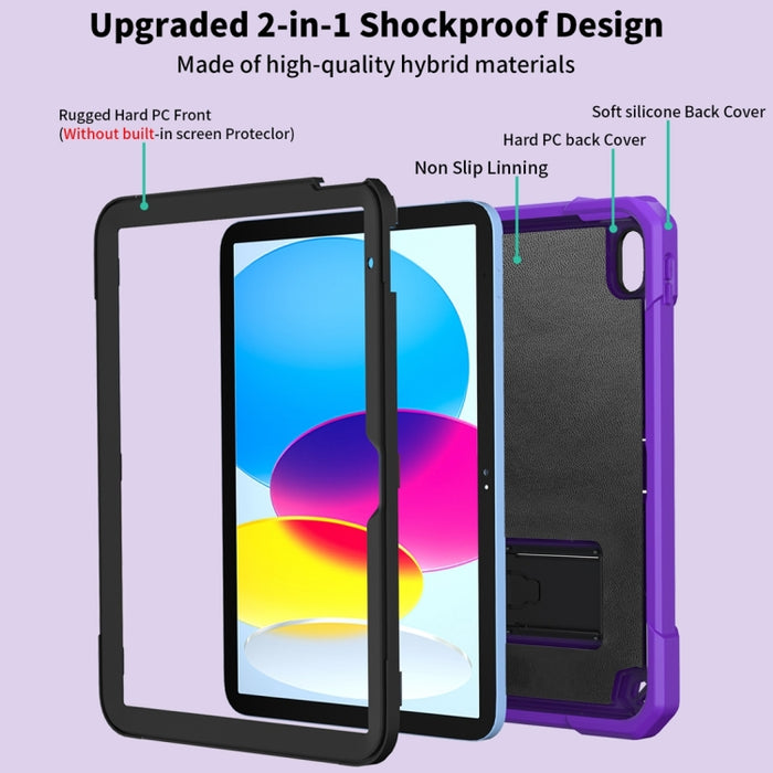 Bumblebee Silicone + PC Funda para tablet a prueba de golpes con soporte, For iPad 10th Gen 10.9 2022