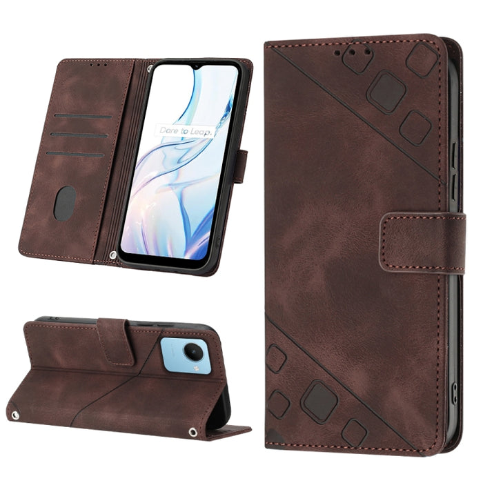 Estuche para teléfono de cuero en relieve con tacto de piel, For Realme C30s, For Xiaomi Redmi Note 12 4G Global, For Samsung Galaxy Note8, For Samsung Galaxy Note9, For Samsung Galaxy Note10 Pro / Note10 Pro 5G / Note10+                               ...