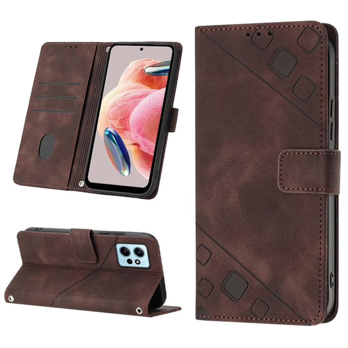 Estuche para teléfono de cuero en relieve con tacto de piel, For Realme C30s, For Xiaomi Redmi Note 12 4G Global, For Samsung Galaxy Note8, For Samsung Galaxy Note9, For Samsung Galaxy Note10 Pro / Note10 Pro 5G / Note10+                               ...