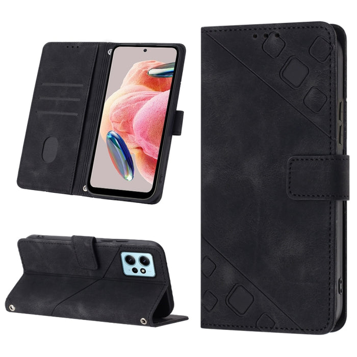 Estuche para teléfono de cuero en relieve con tacto de piel, For Realme C30s, For Xiaomi Redmi Note 12 4G Global, For Samsung Galaxy Note8, For Samsung Galaxy Note9, For Samsung Galaxy Note10 Pro / Note10 Pro 5G / Note10+                               ...