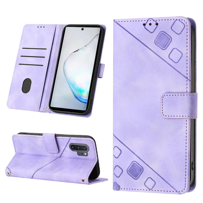 Estuche para teléfono de cuero en relieve con tacto de piel, For Realme C30s, For Xiaomi Redmi Note 12 4G Global, For Samsung Galaxy Note8, For Samsung Galaxy Note9, For Samsung Galaxy Note10 Pro / Note10 Pro 5G / Note10+                               ...