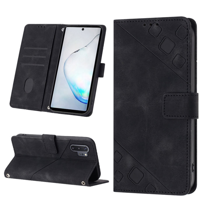Estuche para teléfono de cuero en relieve con tacto de piel, For Realme C30s, For Xiaomi Redmi Note 12 4G Global, For Samsung Galaxy Note8, For Samsung Galaxy Note9, For Samsung Galaxy Note10 Pro / Note10 Pro 5G / Note10+                               ...