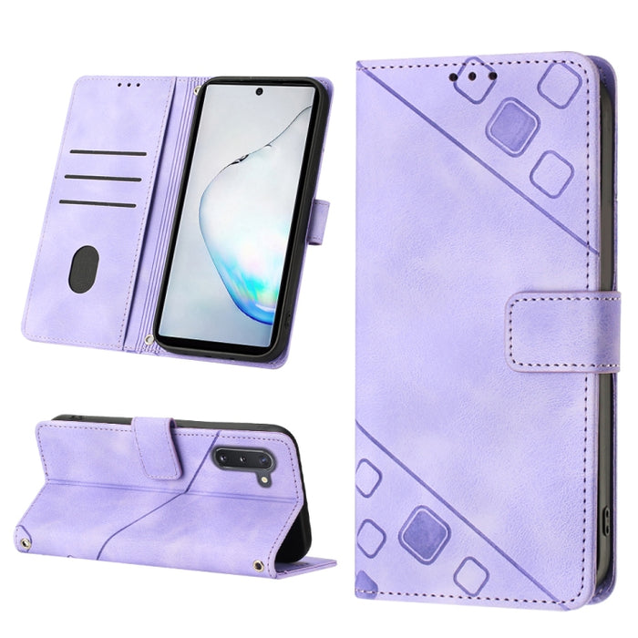 Estuche para teléfono de cuero en relieve con tacto de piel, For Realme C30s, For Xiaomi Redmi Note 12 4G Global, For Samsung Galaxy Note8, For Samsung Galaxy Note9, For Samsung Galaxy Note10 Pro / Note10 Pro 5G / Note10+                               ...