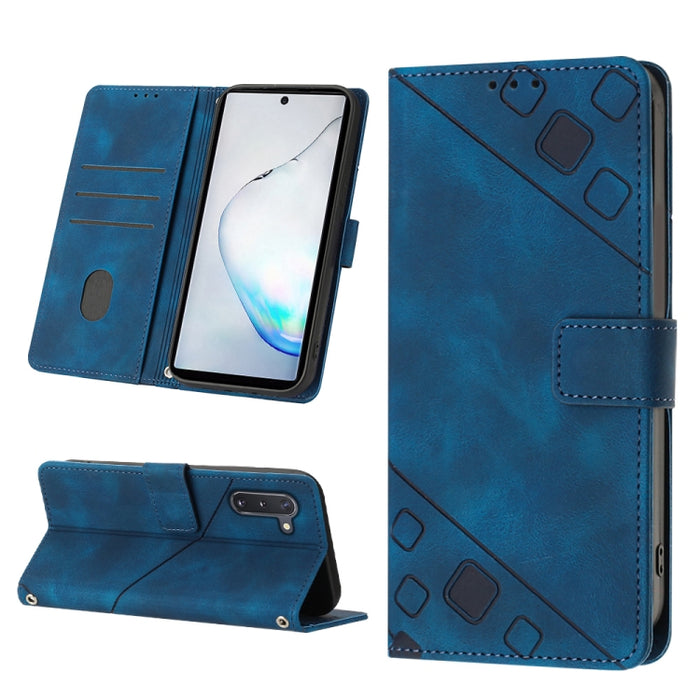 Estuche para teléfono de cuero en relieve con tacto de piel, For Realme C30s, For Xiaomi Redmi Note 12 4G Global, For Samsung Galaxy Note8, For Samsung Galaxy Note9, For Samsung Galaxy Note10 Pro / Note10 Pro 5G / Note10+                               ...