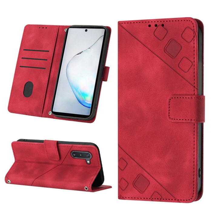 Estuche para teléfono de cuero en relieve con tacto de piel, For Realme C30s, For Xiaomi Redmi Note 12 4G Global, For Samsung Galaxy Note8, For Samsung Galaxy Note9, For Samsung Galaxy Note10 Pro / Note10 Pro 5G / Note10+                               ...