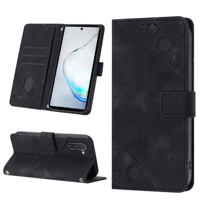 Estuche para teléfono de cuero en relieve con tacto de piel, For Realme C30s, For Xiaomi Redmi Note 12 4G Global, For Samsung Galaxy Note8, For Samsung Galaxy Note9, For Samsung Galaxy Note10 Pro / Note10 Pro 5G / Note10+                               ...