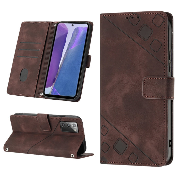 Estuche para teléfono de cuero en relieve con tacto de piel, For Realme C30s, For Xiaomi Redmi Note 12 4G Global, For Samsung Galaxy Note8, For Samsung Galaxy Note9, For Samsung Galaxy Note10 Pro / Note10 Pro 5G / Note10+                               ...