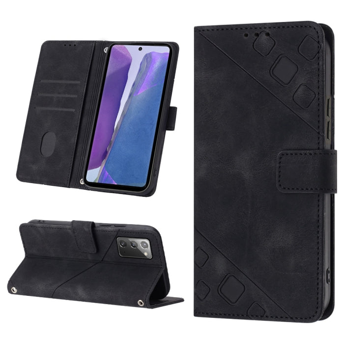 Estuche para teléfono de cuero en relieve con tacto de piel, For Realme C30s, For Xiaomi Redmi Note 12 4G Global, For Samsung Galaxy Note8, For Samsung Galaxy Note9, For Samsung Galaxy Note10 Pro / Note10 Pro 5G / Note10+                               ...