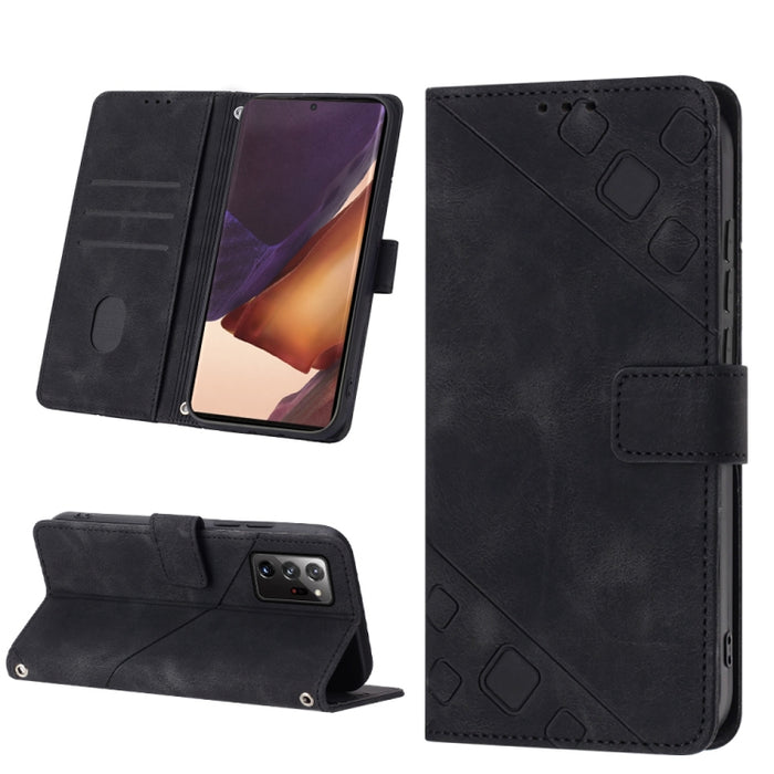 Estuche para teléfono de cuero en relieve con tacto de piel, For Realme C30s, For Xiaomi Redmi Note 12 4G Global, For Samsung Galaxy Note8, For Samsung Galaxy Note9, For Samsung Galaxy Note10 Pro / Note10 Pro 5G / Note10+                               ...