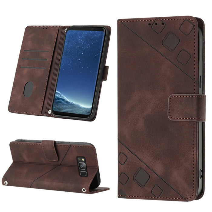 Estuche para teléfono de cuero en relieve con tacto de piel, For Realme C30s, For Xiaomi Redmi Note 12 4G Global, For Samsung Galaxy Note8, For Samsung Galaxy Note9, For Samsung Galaxy Note10 Pro / Note10 Pro 5G / Note10+                               ...