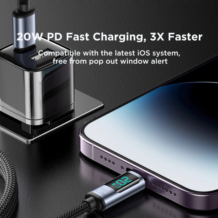 JOYROOM S-CL020A16 20W USB-C / Type-C a pantalla digital de 8 pines Cable de datos de carga rápida, Type-C to 8 Pin