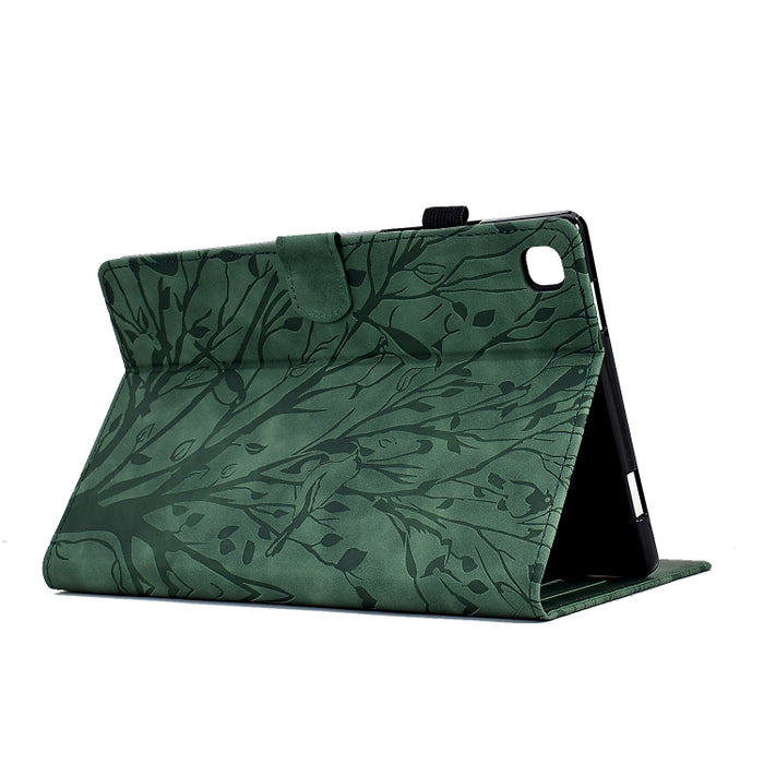 Estuche para tableta Fortune Tree Pressure Flower PU con función de despertador / suspensión, For iPad 10.2 2019 2020 / iPad 10.5 2017 2019, For iPad 10.9 2022 / 2025, For iPad Air / Air 2 / 9.7 2017 2018, For iPad Pro 11 / Air 4 10.9 2020 / Air 5 10.9...
