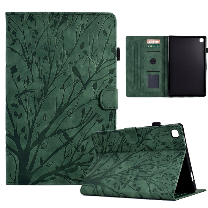 Estuche para tableta Fortune Tree Pressure Flower PU con función de despertador / suspensión, For iPad 10.2 2019 2020 / iPad 10.5 2017 2019, For iPad 10.9 2022 / 2025, For iPad Air / Air 2 / 9.7 2017 2018, For iPad Pro 11 / Air 4 10.9 2020 / Air 5 10.9...