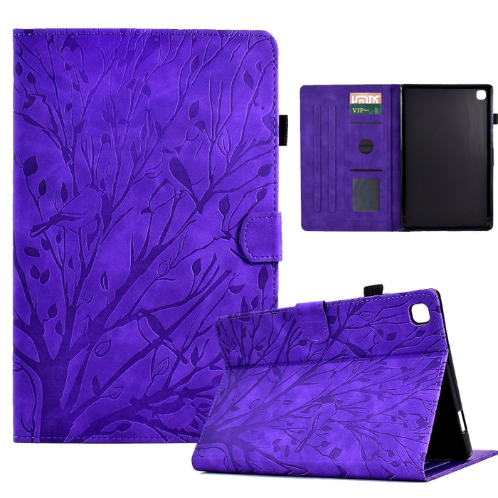Estuche para tableta Fortune Tree Pressure Flower PU con función de despertador / suspensión, For iPad 10.2 2019 2020 / iPad 10.5 2017 2019, For iPad 10.9 2022 / 2025, For iPad Air / Air 2 / 9.7 2017 2018, For iPad Pro 11 / Air 4 10.9 2020 / Air 5 10.9...