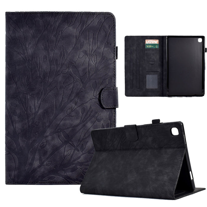 Estuche para tableta Fortune Tree Pressure Flower PU con función de despertador / suspensión, For iPad 10.2 2019 2020 / iPad 10.5 2017 2019, For iPad 10.9 2022 / 2025, For iPad Air / Air 2 / 9.7 2017 2018, For iPad Pro 11 / Air 4 10.9 2020 / Air 5 10.9...