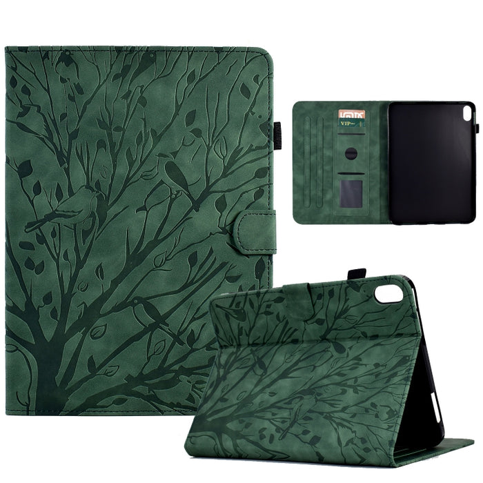 Estuche para tableta Fortune Tree Pressure Flower PU con función de despertador / suspensión, For iPad 10.2 2019 2020 / iPad 10.5 2017 2019, For iPad 10.9 2022 / 2025, For iPad Air / Air 2 / 9.7 2017 2018, For iPad Pro 11 / Air 4 10.9 2020 / Air 5 10.9...