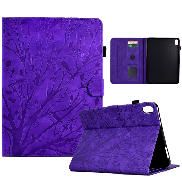 Estuche para tableta Fortune Tree Pressure Flower PU con función de despertador / suspensión, For iPad 10.2 2019 2020 / iPad 10.5 2017 2019, For iPad 10.9 2022 / 2025, For iPad Air / Air 2 / 9.7 2017 2018, For iPad Pro 11 / Air 4 10.9 2020 / Air 5 10.9...
