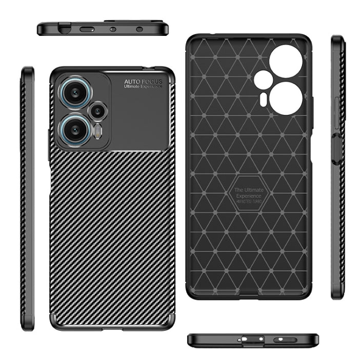 Funda de teléfono TPU a prueba de golpes con textura de fibra de carbono, For Xiaomi Redmi Note 12 Turbo, For Samsung Galaxy M14
