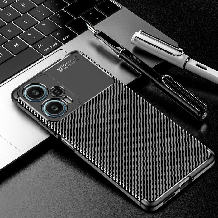 Funda de teléfono TPU a prueba de golpes con textura de fibra de carbono, For Xiaomi Redmi Note 12 Turbo, For Samsung Galaxy M14