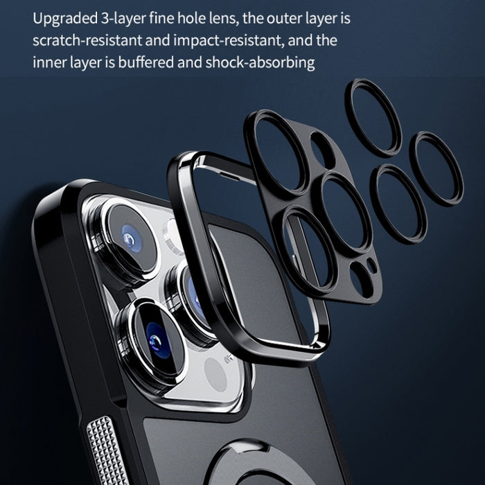 Estuche para teléfono con soporte de metal magnético MagSafe, For iPhone 14, For iPhone 14 Plus, For iPhone 14 Pro, For iPhone 14 Pro Max, For iPhone 13 Pro Max