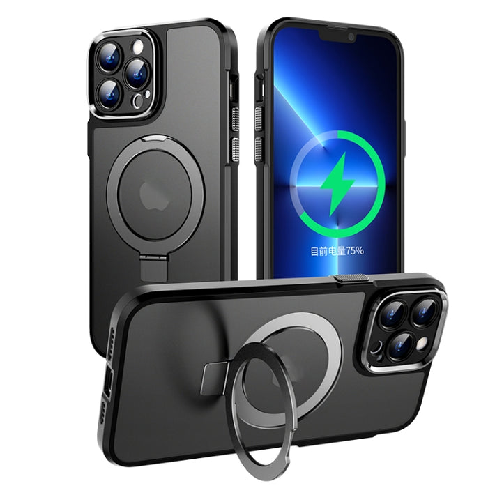 Estuche para teléfono con soporte de metal magnético MagSafe, For iPhone 14, For iPhone 14 Plus, For iPhone 14 Pro, For iPhone 14 Pro Max, For iPhone 13 Pro Max