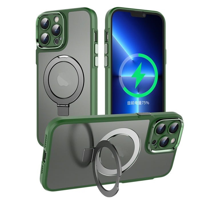 Estuche para teléfono con soporte de metal magnético MagSafe, For iPhone 14, For iPhone 14 Plus, For iPhone 14 Pro, For iPhone 14 Pro Max, For iPhone 13 Pro Max