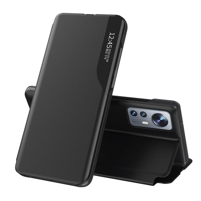 Estuche para teléfono de cuero con tapa y pantalla lateral con soporte, For Xiaomi Redmi Note 12 Pro+ 5G Global