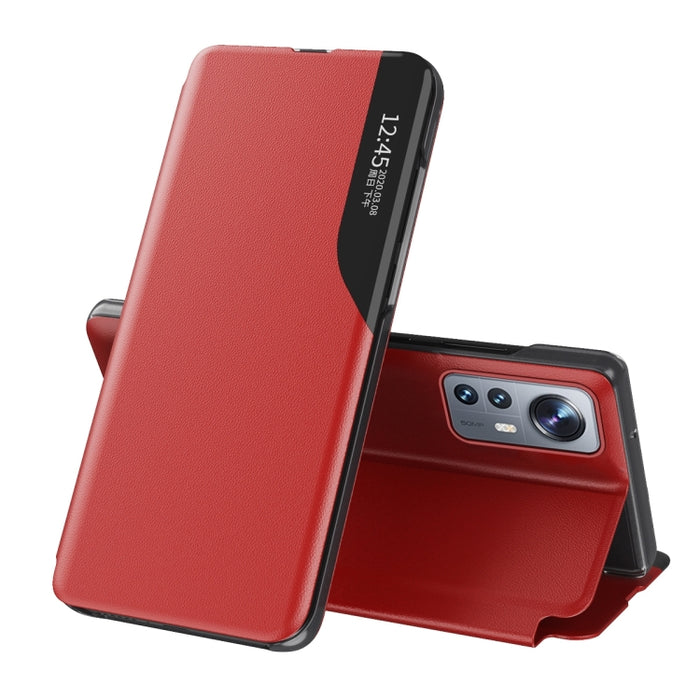 Estuche para teléfono de cuero con tapa y pantalla lateral con soporte, For Xiaomi Redmi Note 12 Pro+ 5G Global