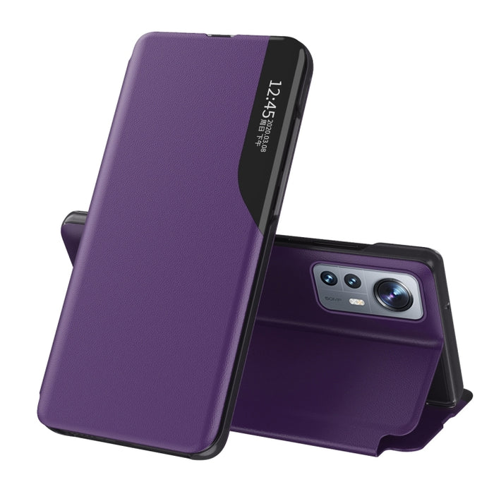 Estuche para teléfono de cuero con tapa y pantalla lateral con soporte, For Xiaomi Redmi Note 12 Pro+ 5G Global