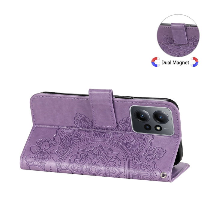 Estuche para teléfono de cuero con estampado de flores de 7 pétalos, For Xiaomi Redmi Note 12 4G Global, For Honor Magic5 Pro, For Samsung Galaxy M14 5G