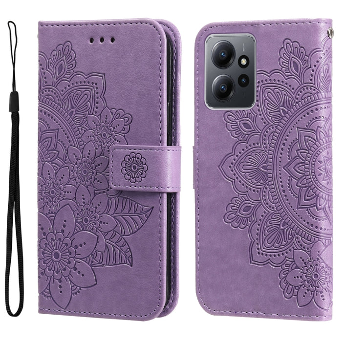 Estuche para teléfono de cuero con estampado de flores de 7 pétalos, For Xiaomi Redmi Note 12 4G Global, For Honor Magic5 Pro, For Samsung Galaxy M14 5G