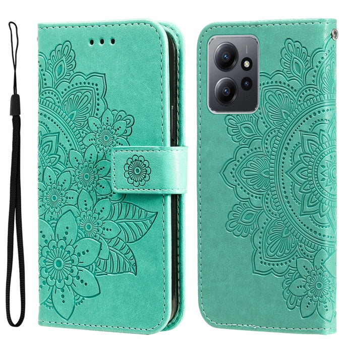Estuche para teléfono de cuero con estampado de flores de 7 pétalos, For Xiaomi Redmi Note 12 4G Global, For Honor Magic5 Pro, For Samsung Galaxy M14 5G