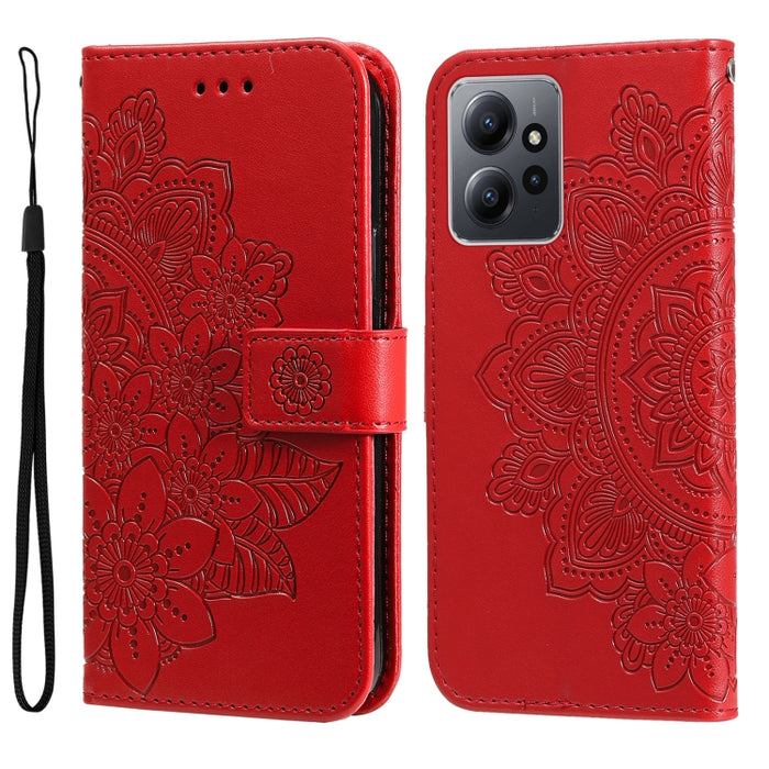 Estuche para teléfono de cuero con estampado de flores de 7 pétalos, For Xiaomi Redmi Note 12 4G Global, For Honor Magic5 Pro, For Samsung Galaxy M14 5G