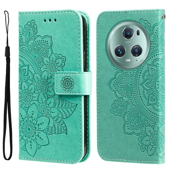 Estuche para teléfono de cuero con estampado de flores de 7 pétalos, For Xiaomi Redmi Note 12 4G Global, For Honor Magic5 Pro, For Samsung Galaxy M14 5G