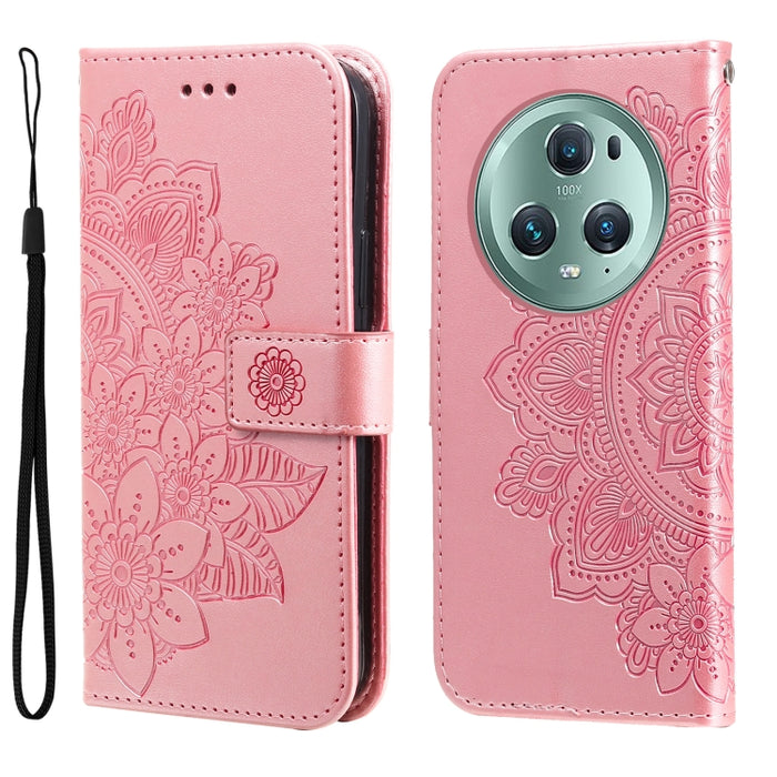 Estuche para teléfono de cuero con estampado de flores de 7 pétalos, For Xiaomi Redmi Note 12 4G Global, For Honor Magic5 Pro, For Samsung Galaxy M14 5G