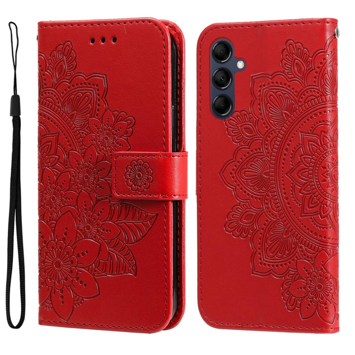 Estuche para teléfono de cuero con estampado de flores de 7 pétalos, For Xiaomi Redmi Note 12 4G Global, For Honor Magic5 Pro, For Samsung Galaxy M14 5G
