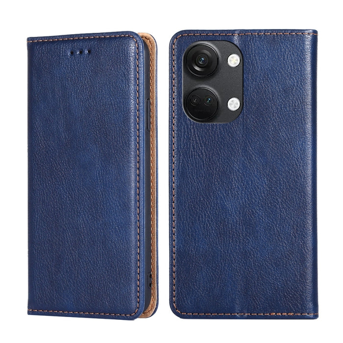 Estuche de teléfono de cuero magnético de color sólido de aceite brillante, For OnePlus Ace 2V 5G