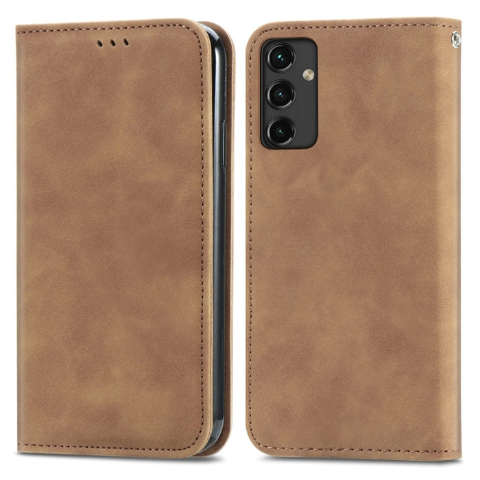 Estuche para teléfono de cuero magnético con sensación de piel retro, For Samsung Galaxy A14 5G, For Samsung Galaxy A54 5G, For Honor Magic5 Lite, For Kyocera Android One S10, For Realme C55, For Xiaomi 13 Lite