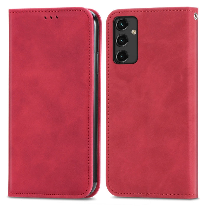 Estuche para teléfono de cuero magnético con sensación de piel retro, For Samsung Galaxy A14 5G, For Samsung Galaxy A54 5G, For Honor Magic5 Lite, For Kyocera Android One S10, For Realme C55, For Xiaomi 13 Lite