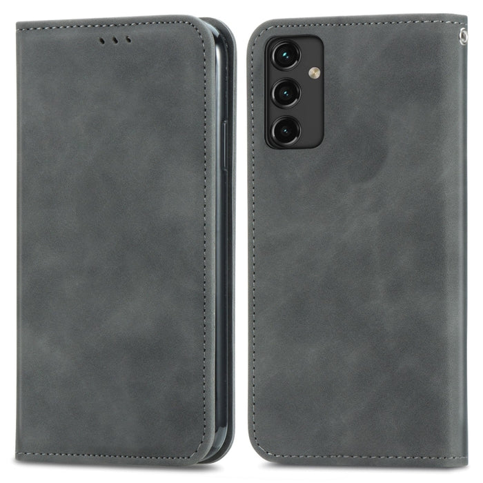 Estuche para teléfono de cuero magnético con sensación de piel retro, For Samsung Galaxy A14 5G, For Samsung Galaxy A54 5G, For Honor Magic5 Lite, For Kyocera Android One S10, For Realme C55, For Xiaomi 13 Lite