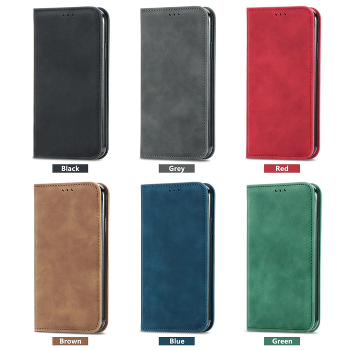 Estuche para teléfono de cuero magnético con sensación de piel retro, For Samsung Galaxy A14 5G, For Samsung Galaxy A54 5G, For Honor Magic5 Lite, For Kyocera Android One S10, For Realme C55, For Xiaomi 13 Lite